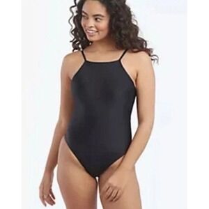Summersalt The Square Neck Halter One Piece Swimsuit Black Size 8 NWT 170903